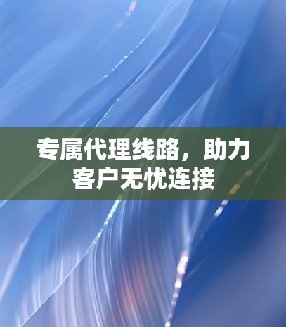 专属代理线路,助力客户无忧连接 专属代理线路,助力客户无忧连接