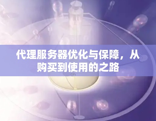 代理服务器优化与保障，从购买到使用的之路